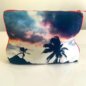 Deszo Neon Trimmed Canvas Pouch Clutch